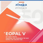 Alaska Opal V 38"/50" Ceiling Fan